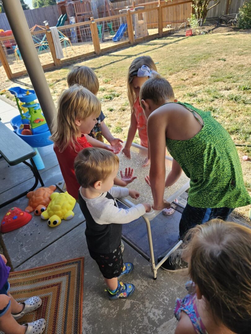 Children playing on the outdoor playground
